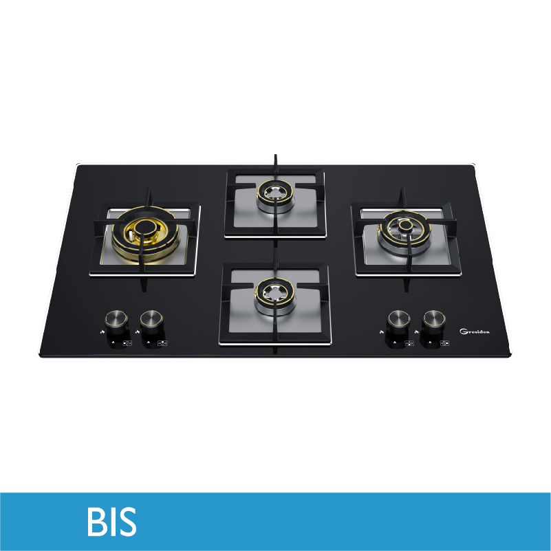 Greaidea built in 4 Burner Gas Hob Gas Stove Gas Cooktop Glass 800F4SL