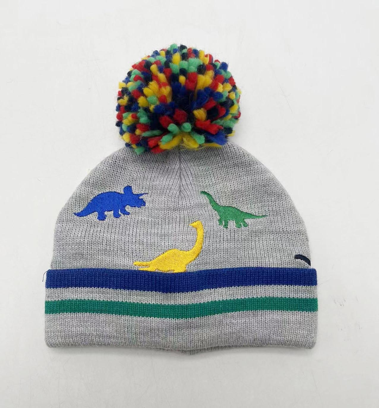 AWRS-231910 ALLCH Kids Dinosaur Embroidery Wither Beanie Hat