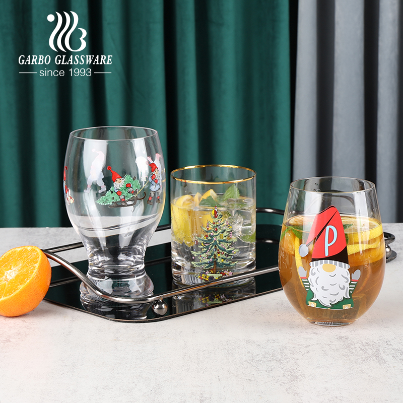 350ml Hand Blwoing High Quality Glass Cup for Christmas Sales