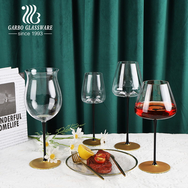 250ml handmade Elegant red wine glass champagne glass black and red bow tie