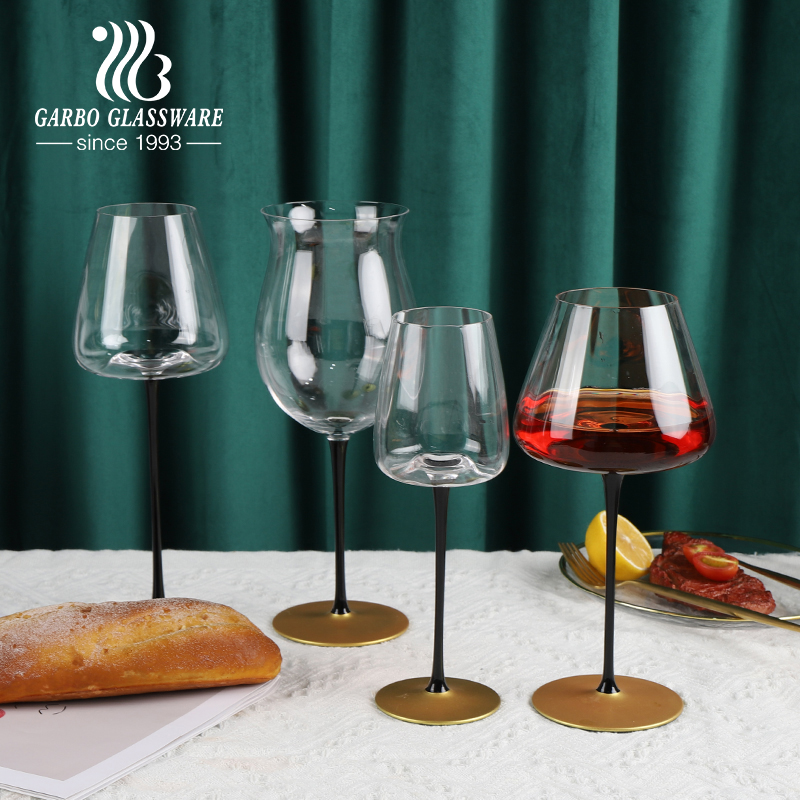 250ml handmade Elegant red wine glass champagne glass black and red bow tie