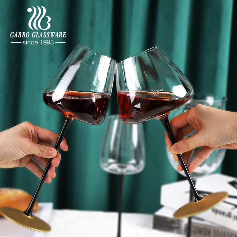 250ml handmade Elegant red wine glass champagne glass black and red bow tie