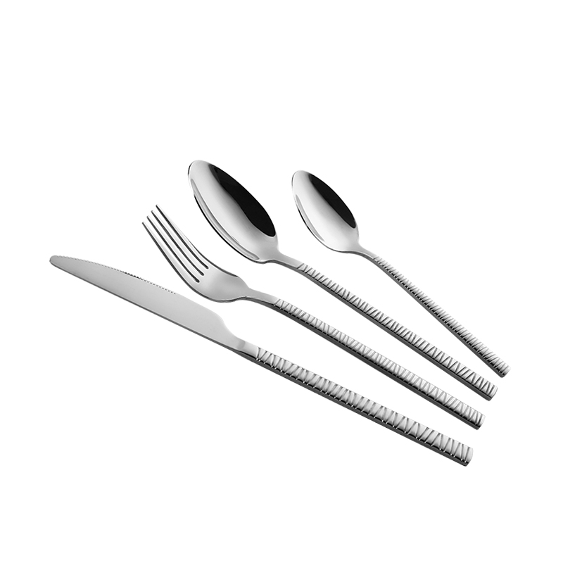 410 stainless steel simple and unique silver knife and fork cutlery set
