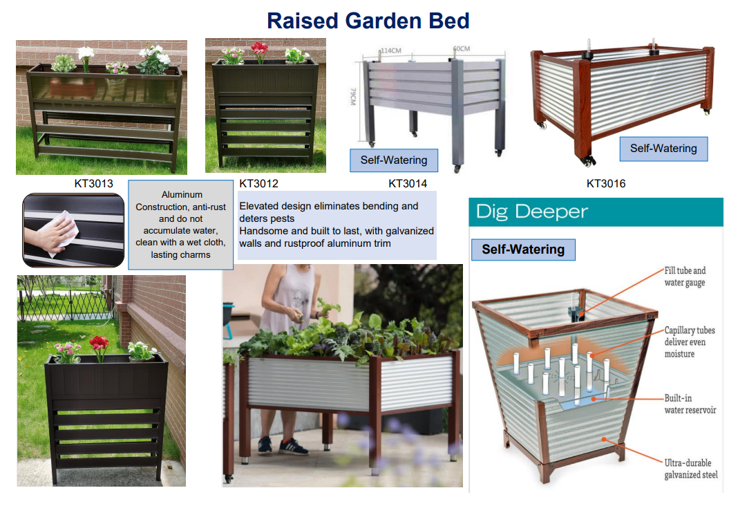 Raised Garden Bed，Planter Grow Box，Vegetables, Fruits, Herbs, Indoor/Outdoor Use，Garden Bed