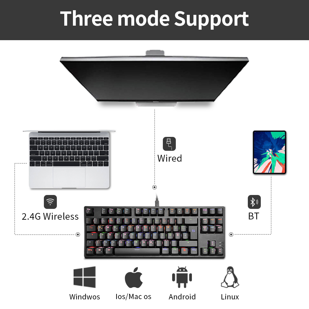 SAMA Custom Switch Hotswap TKL Compute Keyboard Ergonomic Gaming RGB Backlight Mechanical Keyboard