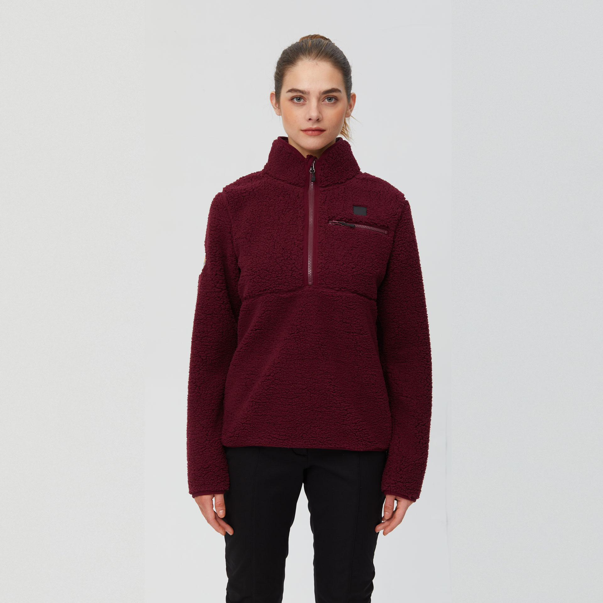 Women half zip fleece jacket