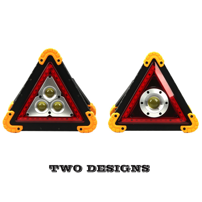 USB Rechargeable LED Outdoor Roadside Car early Yellow Red Reflector, Warning Triangle Light