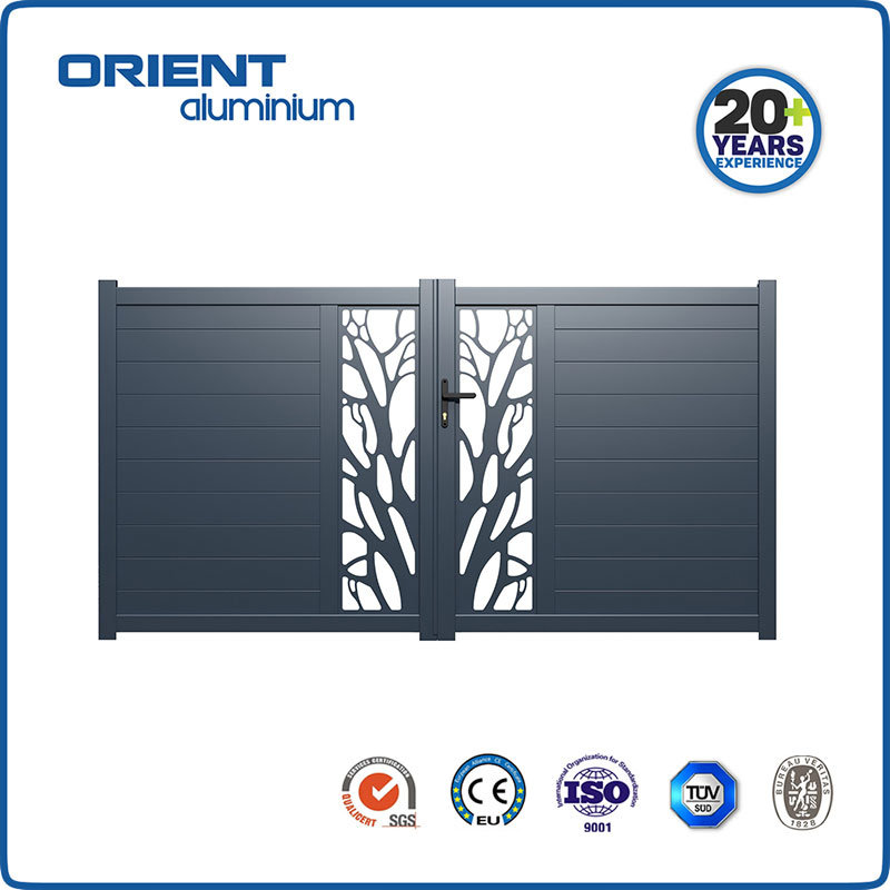 Decorative Aluminium Main Gate Modern Design Aluminum Sliding Gates Aluminum Panel Laser Cut Gate
