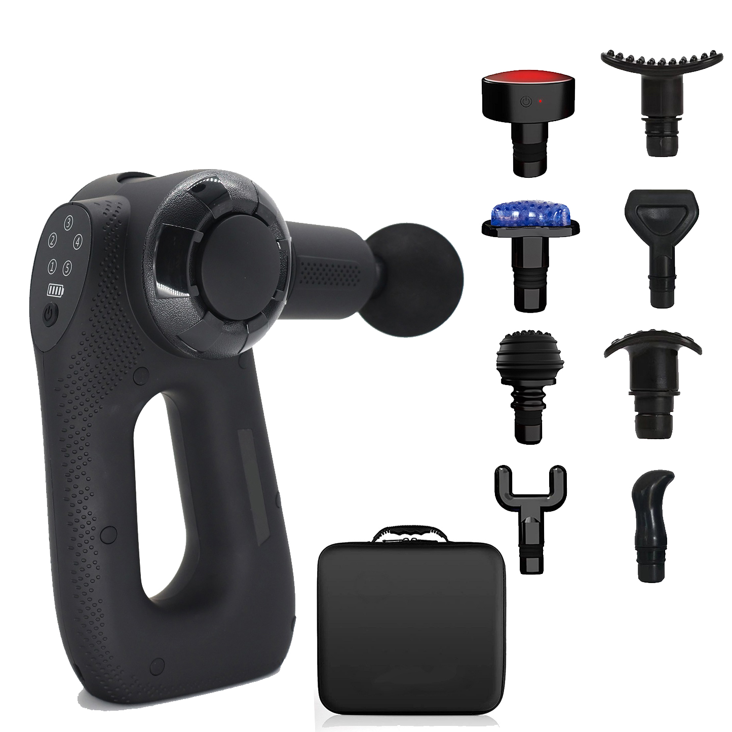 Best Selling Powerful Brushless Folding 5 Speeds Percussion Function Double Head Physion Massage Gun