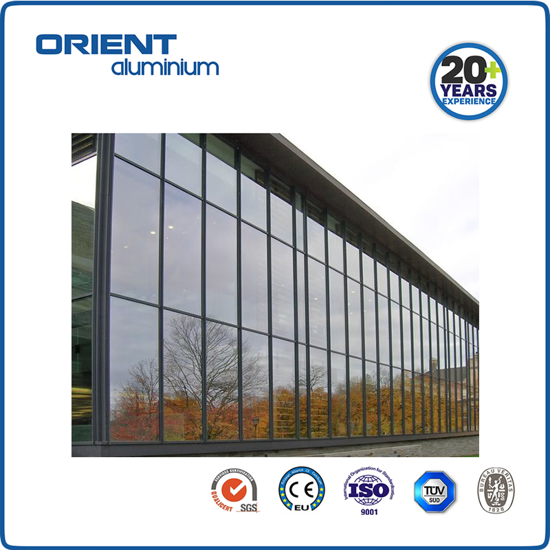 Glass Curtain Wall Aluminium Slide Profile Unitized Glazed Design Profile System