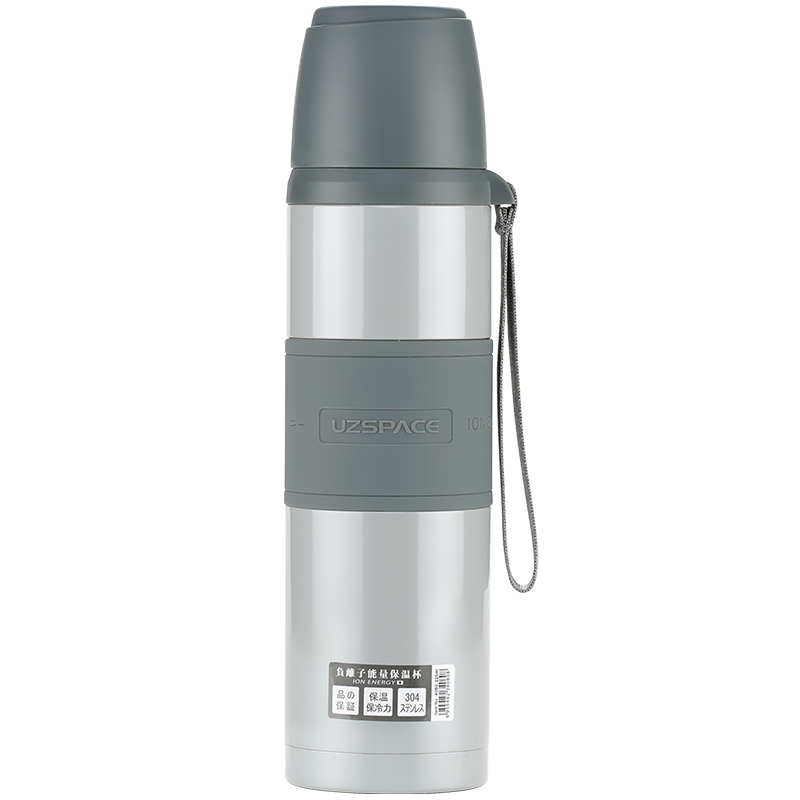 UZSPACE 700ml sport portable vacuum insulated stainless steel water bottle with rope for hiking