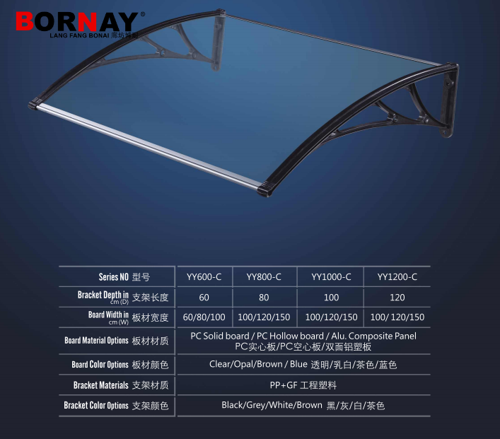 Polycarbonate Canopy China Outdoor Pergola Roof Triangle Awning