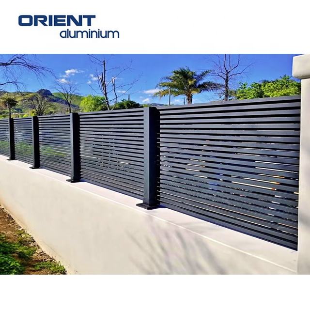 Factory Direct Price Terrace Privacy Aluminium Garden Fence Easy Installation Slat Metal Fence Panel