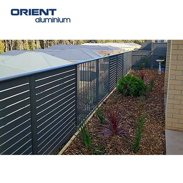 Metal Easy to Assemble Hot Sale Powder Coated Aluminum Slat Diy Fence Panels