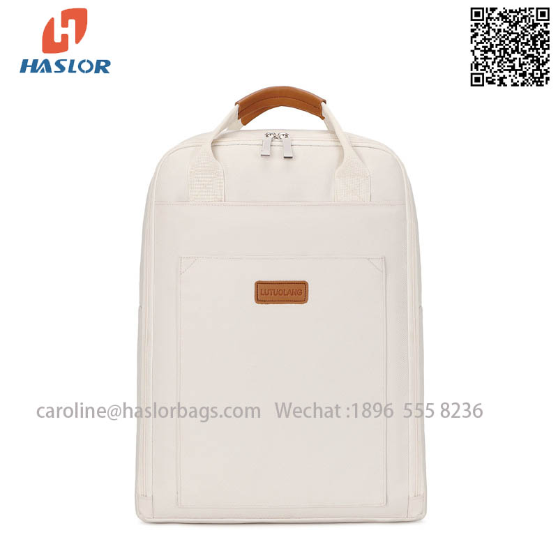 Light ladies computer bag casual backpack solid color middle school backpack commuting backpack