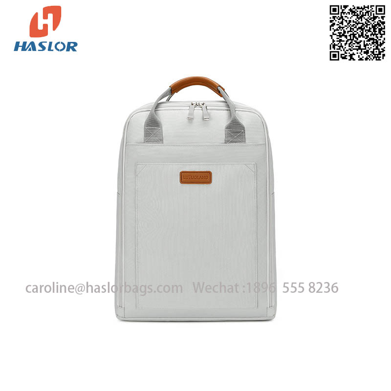 Light ladies computer bag casual backpack solid color middle school backpack commuting backpack