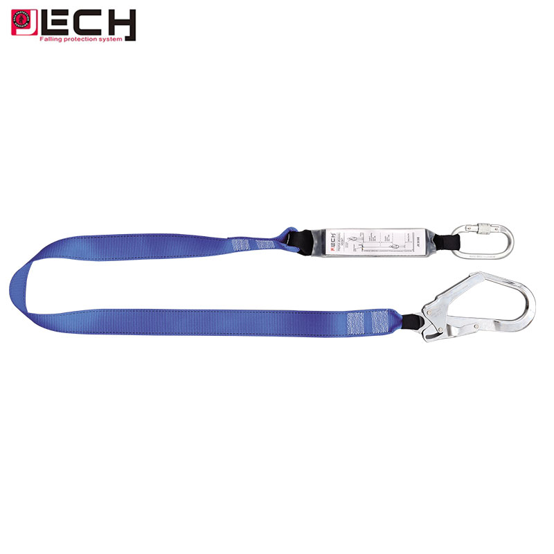 JECH CE New Singe Big Hook Energy Absorber Lanyard for Safety Harness Fall Protection