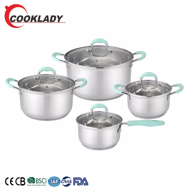 South American Induction Base Casserole Saucepot Cookware Sets Pots With Handles