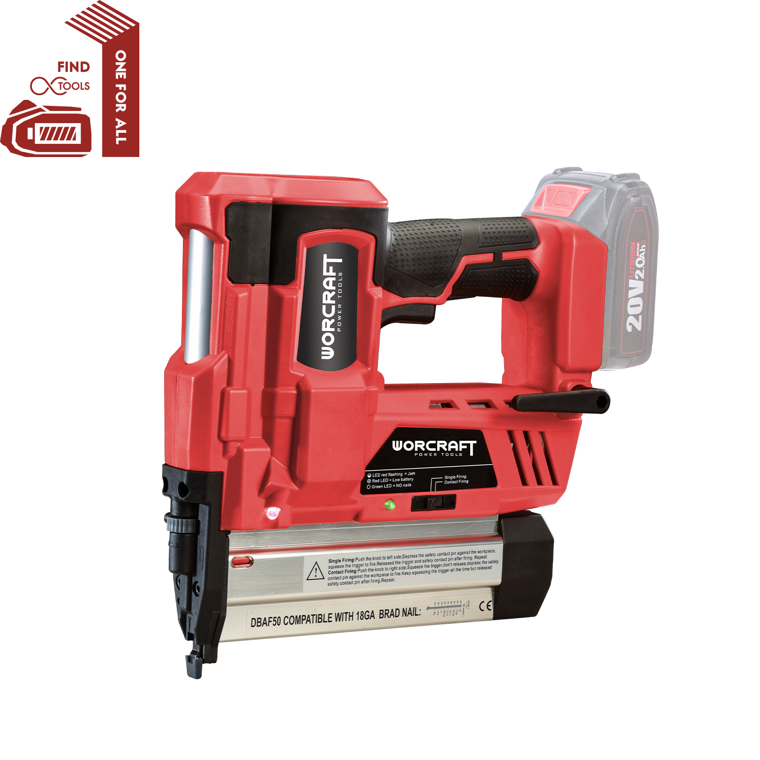 WORCRAFT 20V Li-ion Cordless Nailer CNS-S20Li