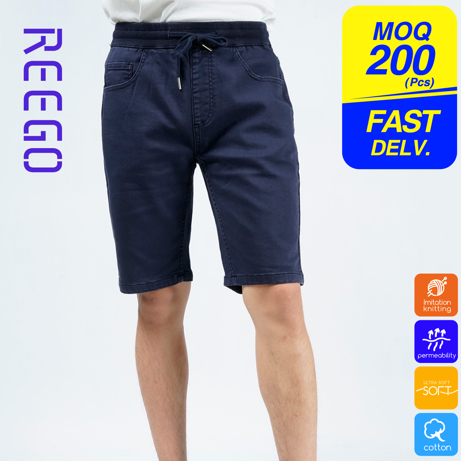 men’s dark blue low waist slim fit shorts S26J931