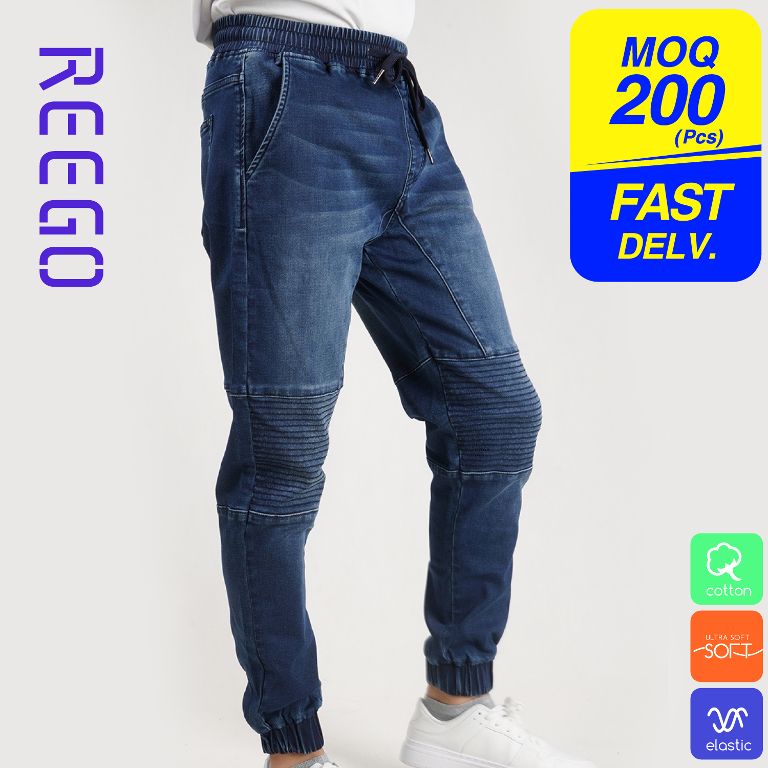 men’s mid waist black cuffed fit sport jeans D223CB201A