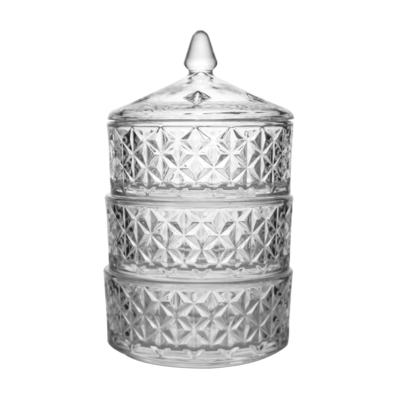 Crystal Candy Jar with Lid Christmas Candy Sugar Bowl Glass Sugar Box
