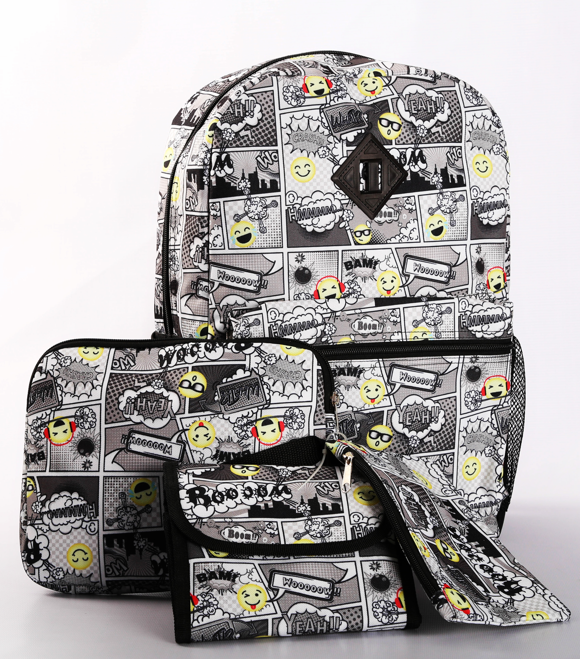 Wholesale promotional backpack simple style Camouflage school bag cheap price 5PC SET