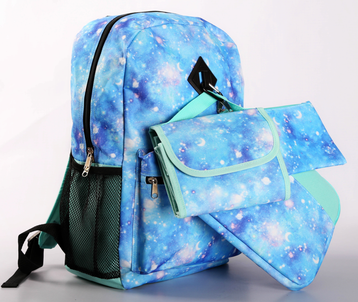Wholesale promotional backpack simple style Camouflage school bag cheap price 5PC SET