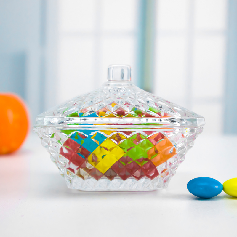 Christmas Candy Jar Crystal Sugar Bowl with Lid Nut Jars