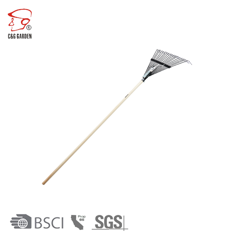 RK18-106 18 tooth garden rake head with wooden handlescopic rake