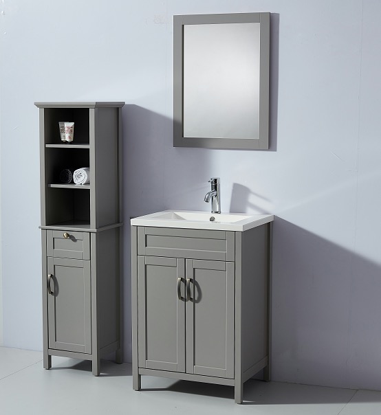 Pure White PVC bathroom vanities cabinet 2 Drawers Bathroom Vanity Cabinet with mirror