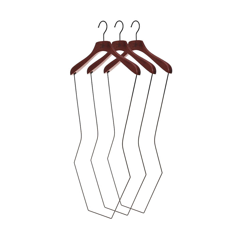 Inspring customized logo wood swimwear body hanger with metal wire hangers for display