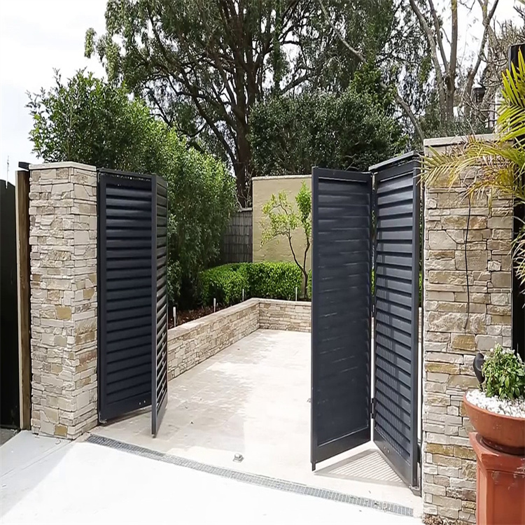 Surface Powder Coated Aluminum Yard Dual Driveway Gates from China