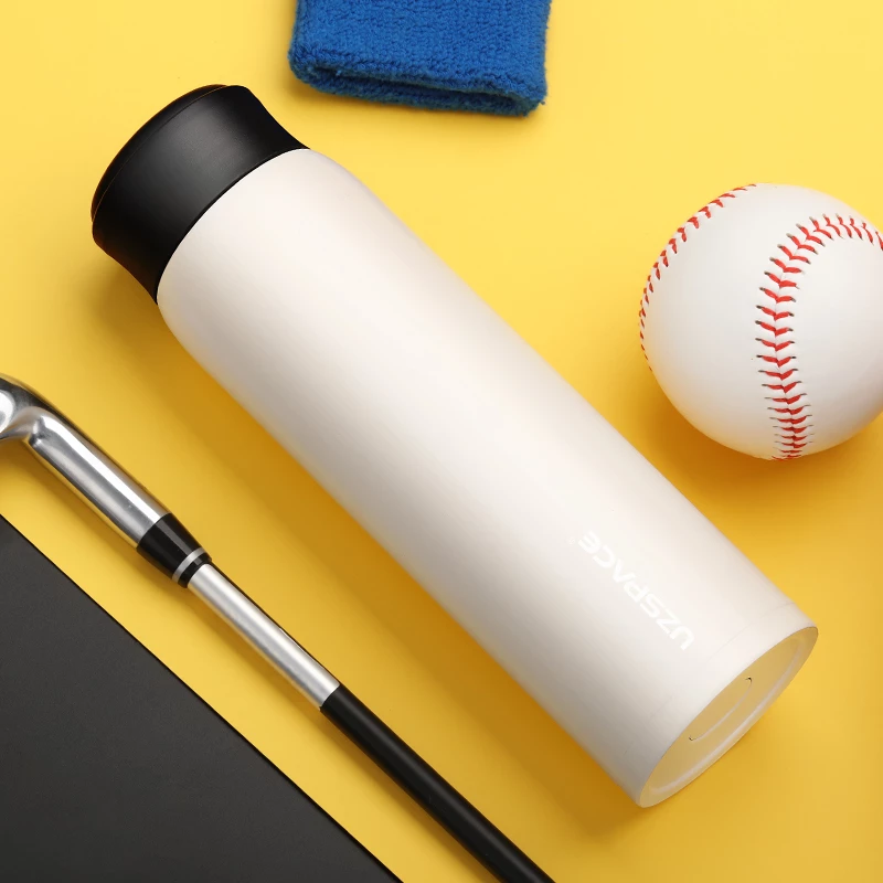 UZSPACE 500ml leakproof clear reusable metal stainless steel insulated thermal water bottle