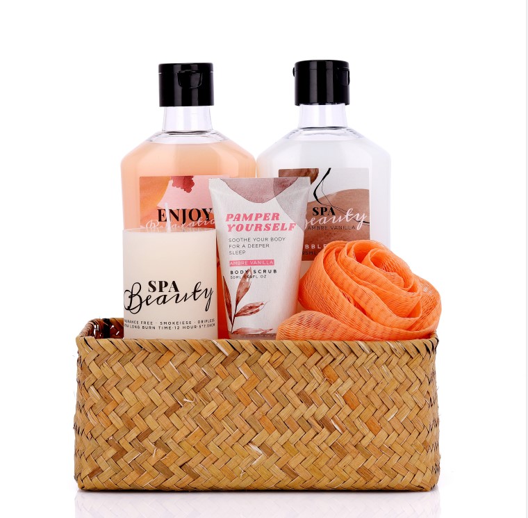 promotional body bath accessory set classical paper box spa gift set packaging holiday