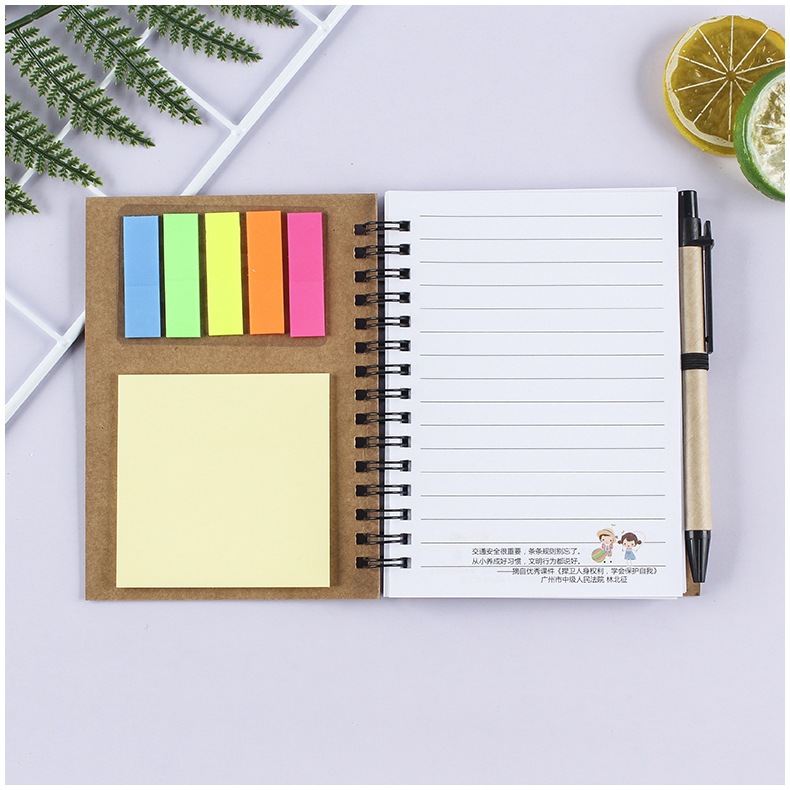 Environmentally friendly notebook with sticky note