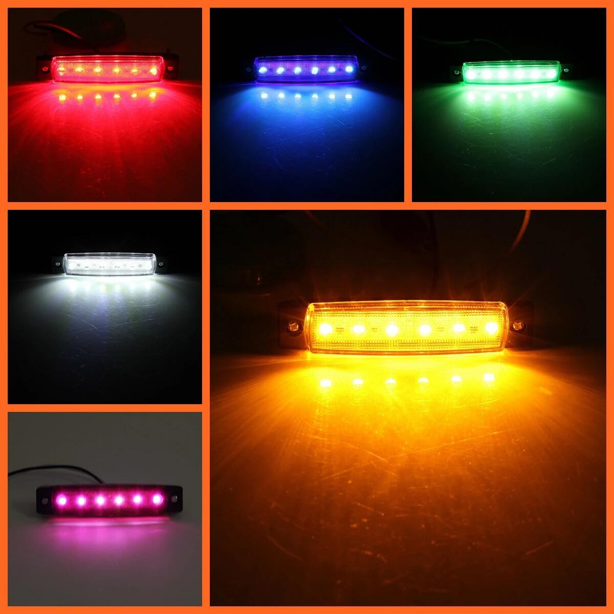 YN-ZSL 12V 6LED side marker indicator truck side lamp 5 colors for bus trailer truck jeep car SUV