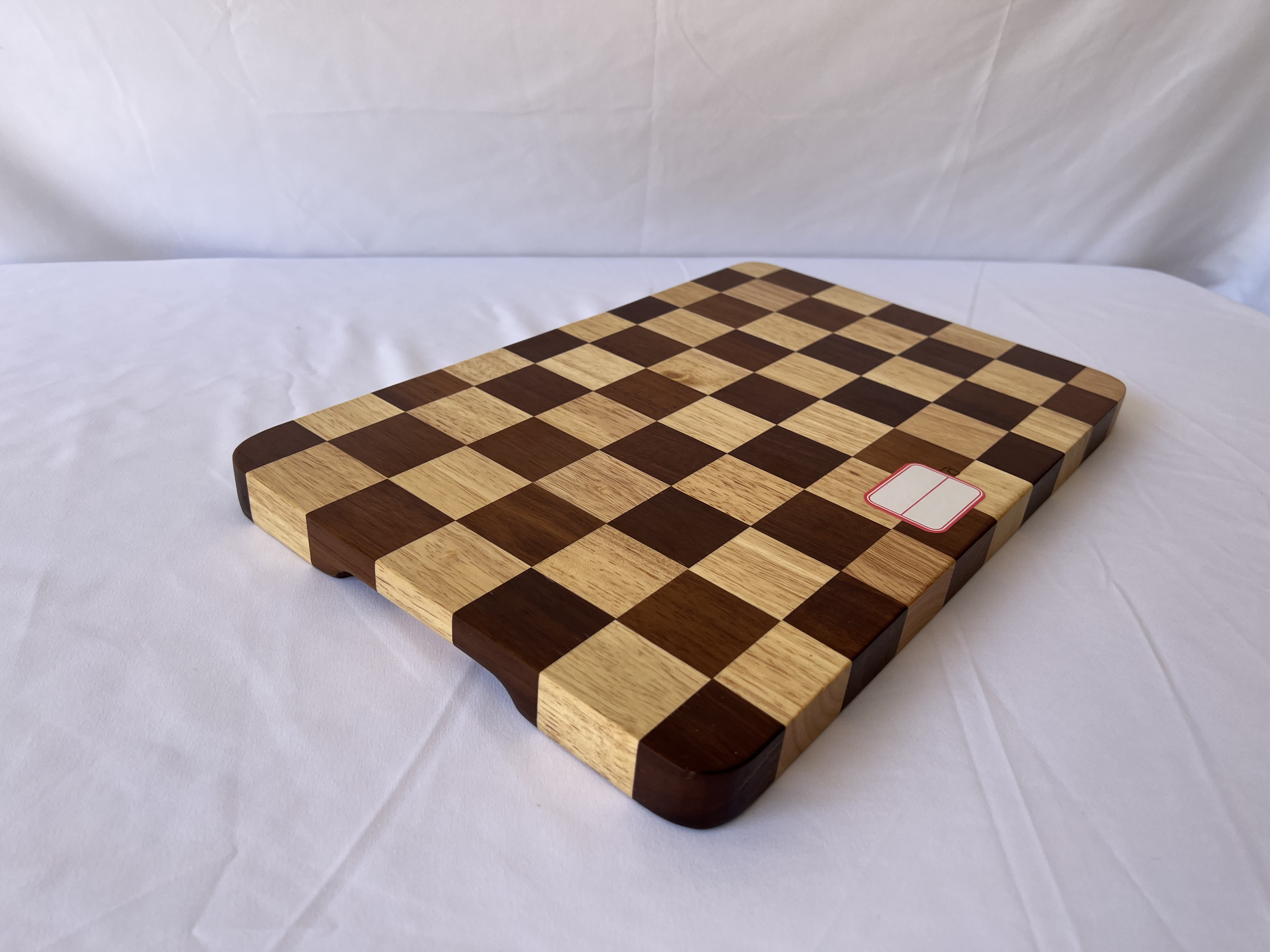 Aacacia wood with rubber wood checked chopping board,cutting board
