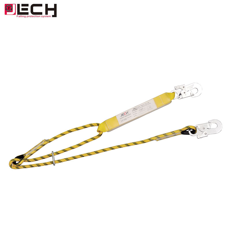 JECH CE New Singe Big Hook Energy Absorber Lanyard for Safety Harness Fall Protection