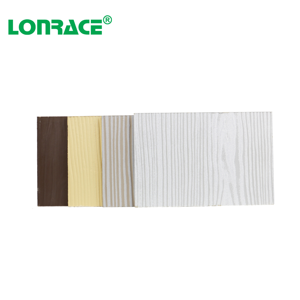 Wood grain fiber cement board for exterior wall