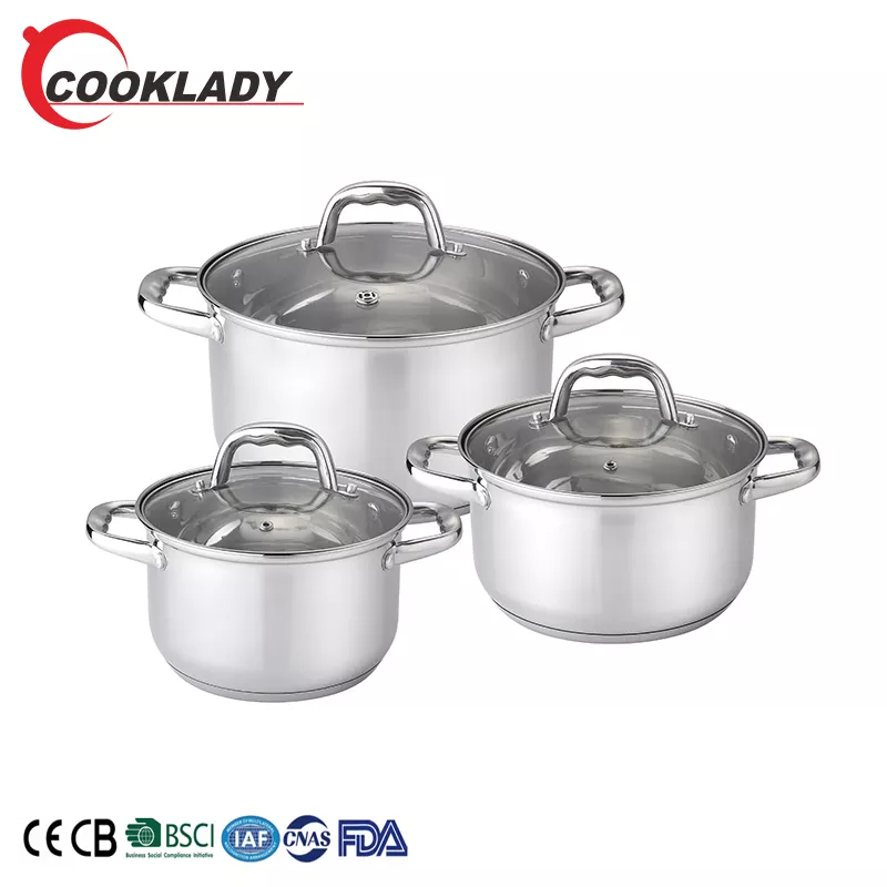 High Quality Long Duration Time 6Pcs Cookware Sets Stainless Steel Kitchen Casserole Cookware Set