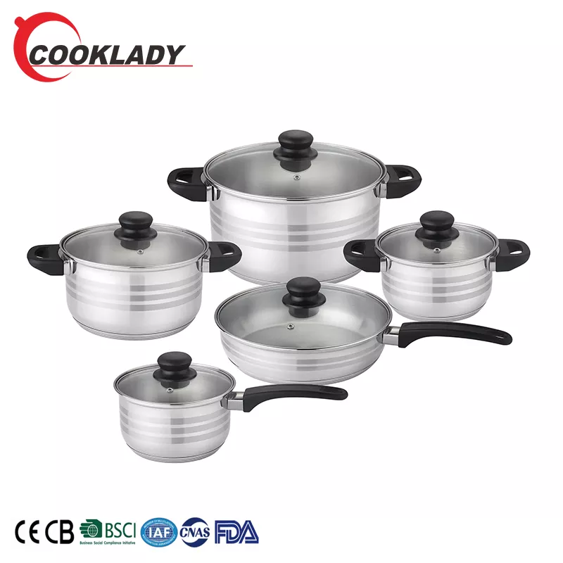 Induction CasseroleStainless Steel Tri Ply Straight Shape Cookware Stainless Steel Cookware Set