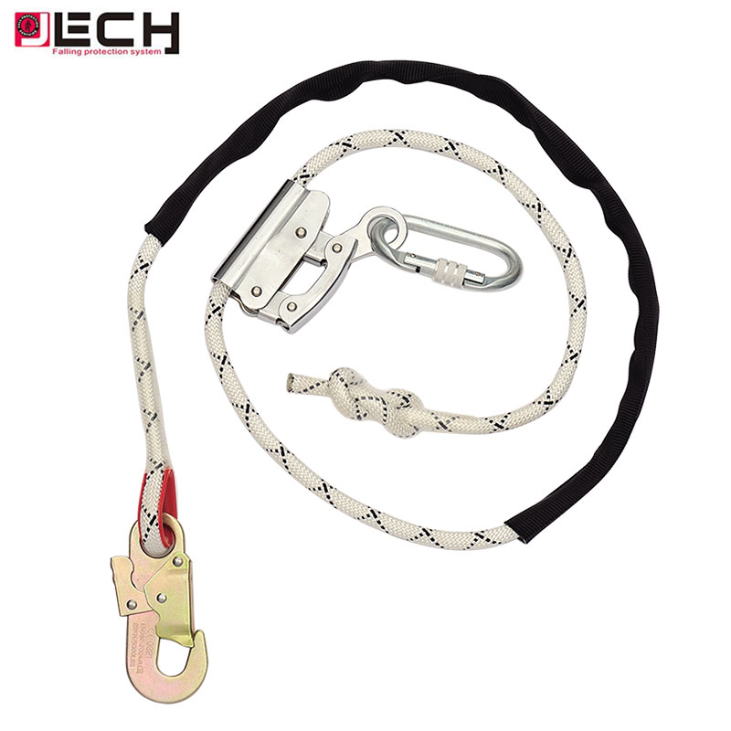 JECH CE Work Positioning Restraint Lanyard with Ropr Grab for Safety Harness Fall Protection