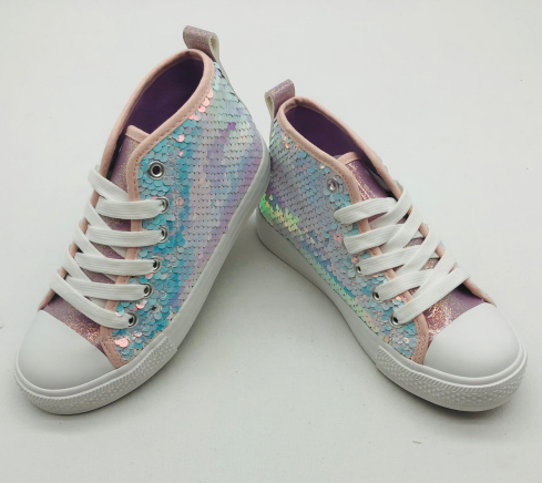 Vulcanized Kids Sequin High-top Shoes