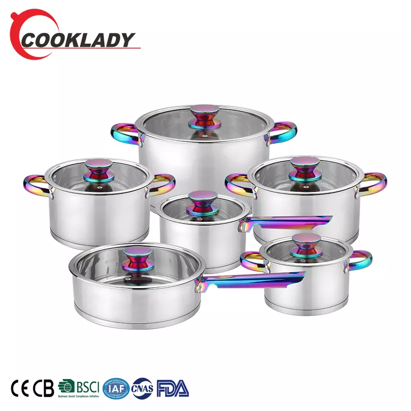 High Technique New Non Stick Pan Set Healthy Stainless Steel Cookware Sets