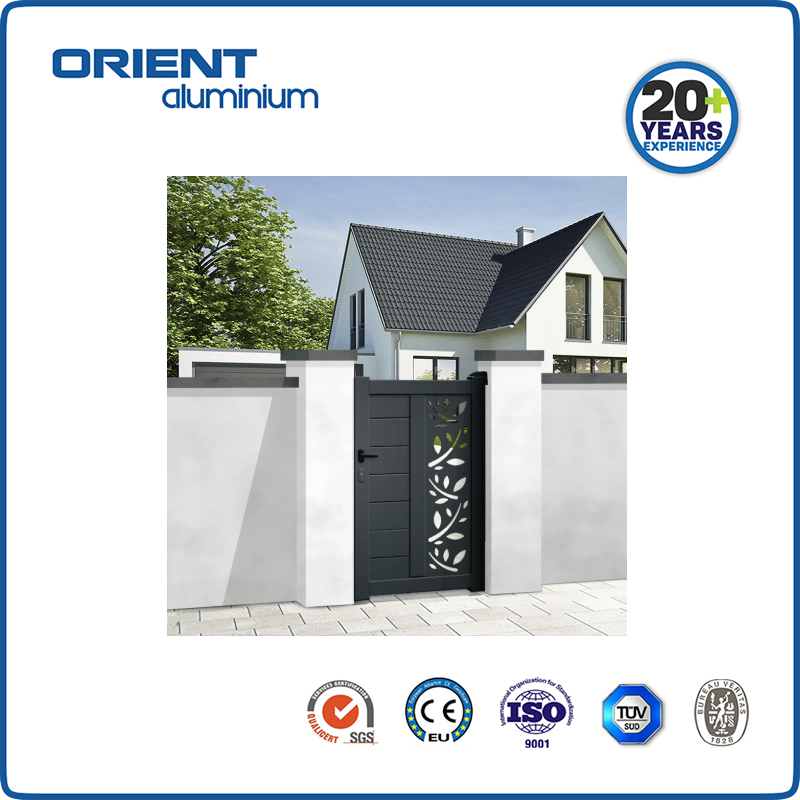 New European Single Wing Backyard Gate Garden Door Pedestrian Walkway Aluminum Panels Gate