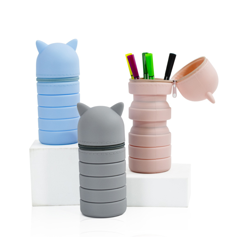 Silicone folding pen case