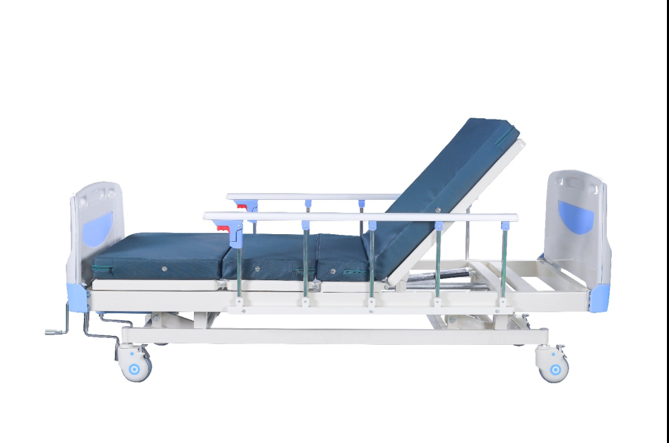 Manual three crank hospital medical bed
