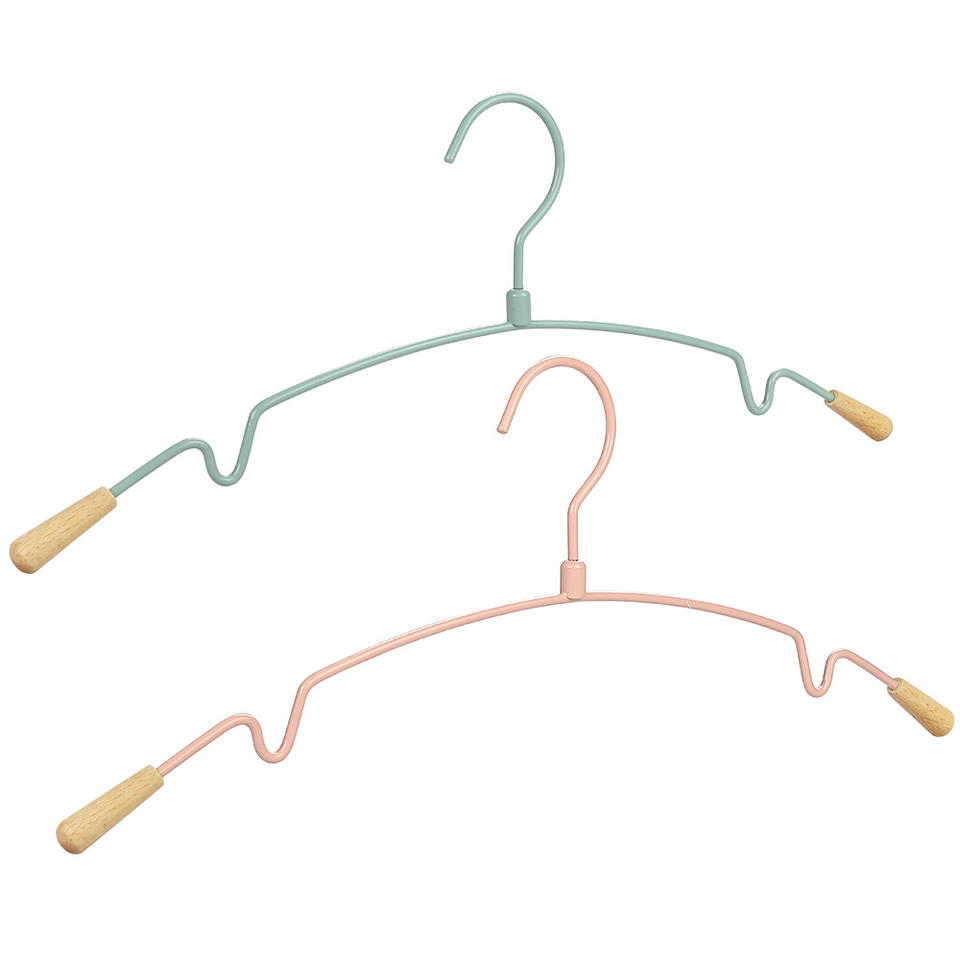 Lady Dress Metal Clothing Hanger with Wood