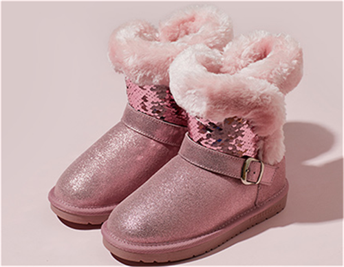 Ladies Fashion Sheepskin/Fake fur Snow Boot Winter shoes Water-Resistant Shinny PU
